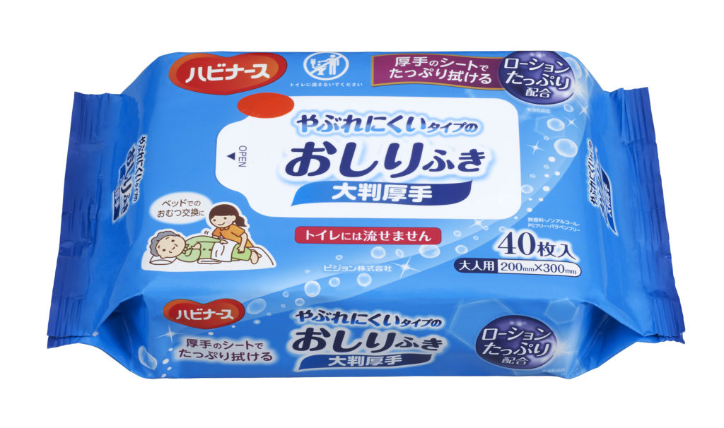 やぶれにくいタイプのおしりふき大判厚手
